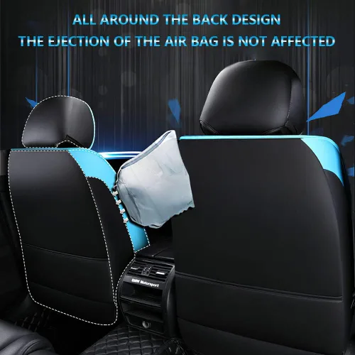 Vista 3 de Funda de asiento de auto para Ford Mustang Mach-E 2021-2023, funda de asiento duradera, resistente al desgaste, impermeable, transpirable, sin olor