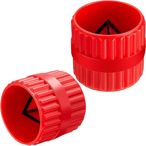 2 Piezas de escariador interno-externo rojo para tubos y tubos, herramienta de chaflán para tubos de PVC/PPR/Cobre/Latón/Aluminio (de 3/16 de