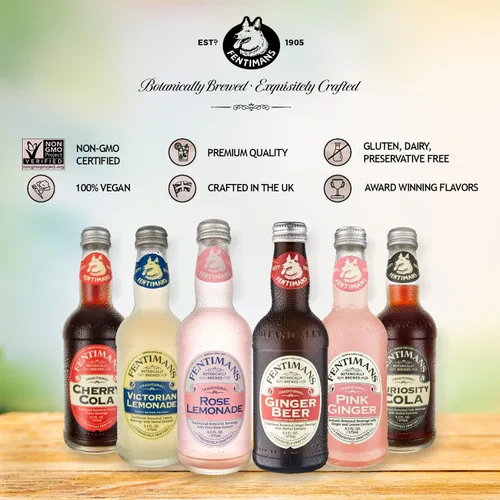 Vista 3 de Fentimans - Cerveza de jengibre sin alcohol, cerveza de jengibre elaborada bontánicamente, refresco natural, hecho con raíz de jengibre natural, sin