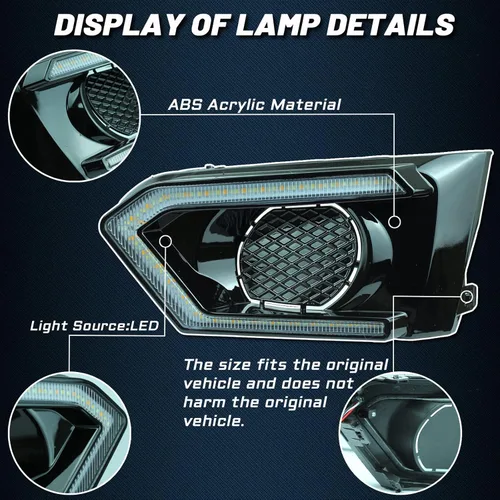 Vista 3 de Luz antiniebla delantera LED Switchback blanca/ámbar con luz diurna, función de intermitente LED para Nissan Altima 2019-2022 S SR SV SL Platinum