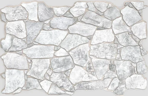 Vista 4 de Dundee Deco Panel de pared 3D de PVC de piedra sintética blanca y gris, 3.2 pies x 2.1 pies (38.6 in x 24.8 in), decoración de paneles de pared