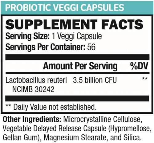 Vista 2 de Microbiome Plus Probióticos gastrointestinales L Reuteri NCIMB 30242 GI Digestive Supplements Capsule, hipoalergénicos y sin gluten para hombres