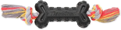 Vista 7 de Mammoth Pet Products TireBiter con cuerda de algodón y poliéster, juguetes de goma natural para masticadores extremos, juguetes para perros