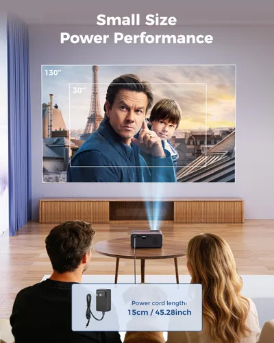 Vista 6 de CiBest Mini Projector, Upgraded Full HD 1080P Support Video Projector, Portable Small Movie Projector, Compatible with iOS/Android/Windows/TV
