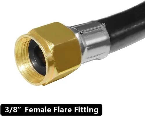 Vista 3 de Hooshing Manguera reguladora ajustable de propano de 5 pies, manguera reguladora de parrilla de gas propano de 0-20 PSI con accesorio de tubería