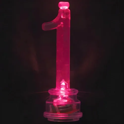 Vista 2 de Juego de velas y número iluminado multicolor para torta de cumpleaños, 5 unidades, 1, Multicolor