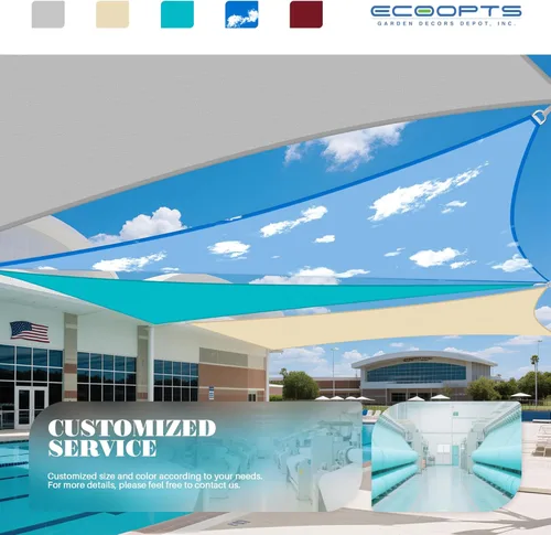 Vista 7 de ECOOPTS Toldo impermeable triangular, 5 x 5 x 5 pies, bloqueo UV, para patio al aire libre, pérgola, jardín (rojo)