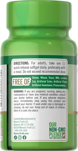 Vista 7 de Nature's Truth Suplemento de cápsulas blandas de vitamina D3 de 10,000 UI 100 unidades Fórmula de alta potencia Sin OMG y sin gluten