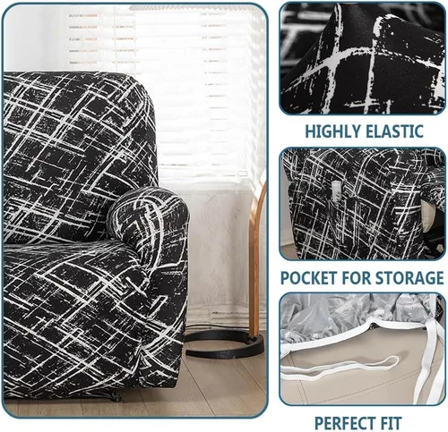 Vista 53 de Lazyboy - Funda para silla reclinable, 4 piezas, fundas para sofá reclinable, fundas antideslizantes y reclinables con bolsillos de almacenamiento