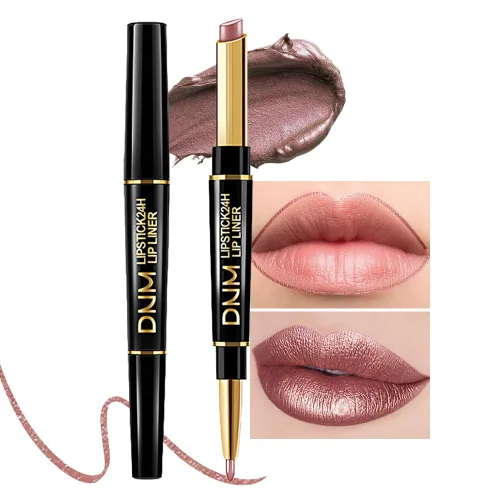 Vista 21 de evpct Juego de 1 lápiz labial y delineador de labios rojo rubí para mujer, kit mate con delineador de labios, manchas de labios duraderas