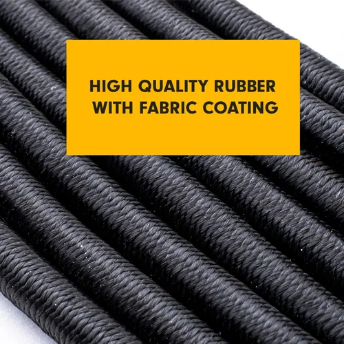 Vista 6 de PRETEX 12 cuerdas elásticas con ganchos, paquete de cuerda larga en negro, correas móviles de amarre elásticas fuertes con ganchos resistentes