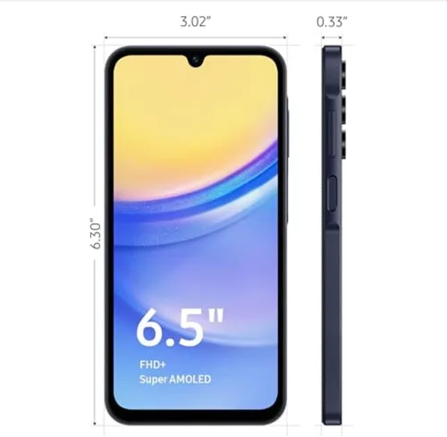 Vista 4 de Samsung Galaxy A15 5G Serie A - Teléfono celular 5G de 128GB, teléfono inteligente Android desbloqueado, pantalla AMOLED, almacenamiento expandible