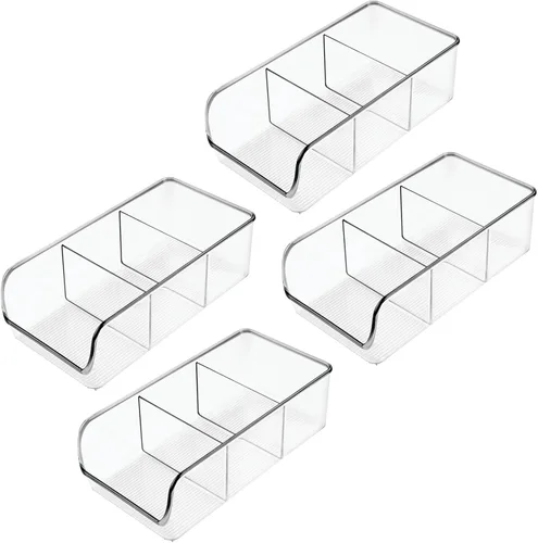 mDesign LinusD55Packs., paquete de de 4, Transparente