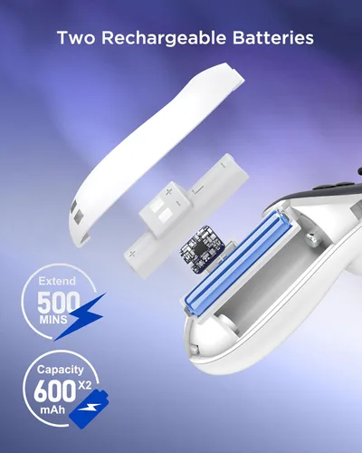 Vista 2 de YOGES Charging Dock for Meta Quest 3 with Rechargeable Controller Batteries Kit, Accessories Charger Station for Oculus Quest 3 VRMR Headset