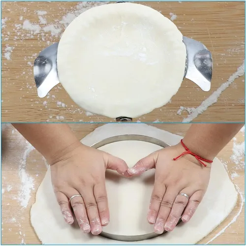 Vista 5 de Máquina de empanada extra grande – Sello de 7 pulgadas con círculo cortador de masa, prensa de acero inoxidable, herramientas de pastelería