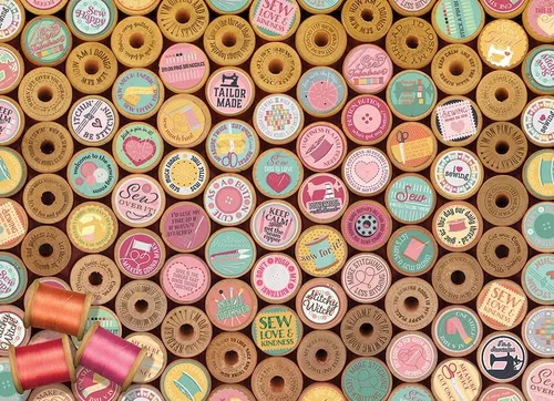 Cobble Hill - Rompecabezas de 1000 piezas - ¡Sew Happy! - Póster de muestra incluido