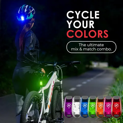 Vista 7 de LED Safety Light (2 Pack) - Clip On Strobe/Running Lights for Runners, Dog, Bike, Walking, Boat, Kayak, Stroller and More - High Visibility