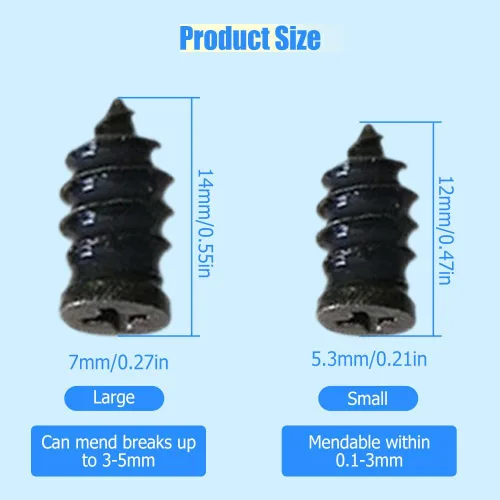 Vista 3 de Kit de uñas de goma para reparación de neumáticos con 2 tamaños, nuevas herramientas de reparación rápida de neumáticos de autoservicio 2026