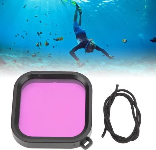 Vista 5 de Filtros de buceo de cámara subacuática para 10 11 Negro, filtros de buceo con carcasa y cordón para varias condiciones de video y fotografía
