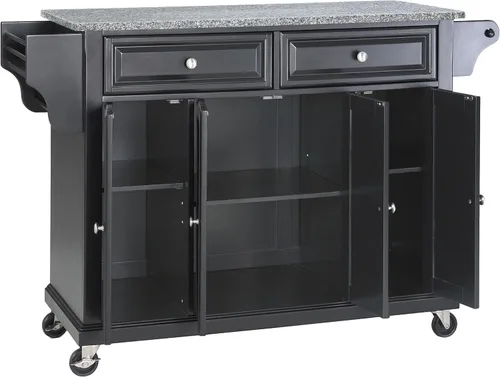 Vista 157 de Crosley Furniture isla de cocina con ruedas, Madera, Blanco