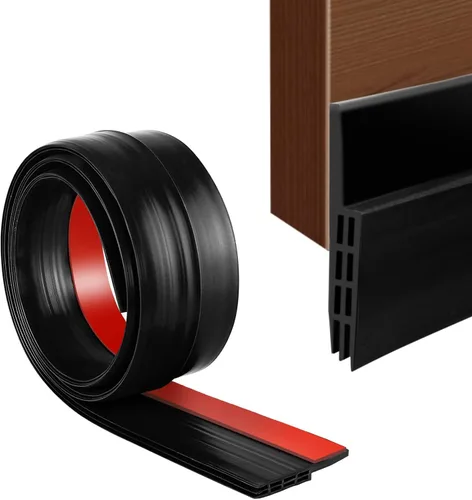Vista 9 de SUNMON Burlete de sello de puerta y tira tipo D, burlete para puertas exteriores e interiores de 3.3 pies (negro), burlete autoadhesivo de espuma