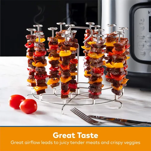 Vista 3 de Goldlion Soporte de brocheta compatible con Instant Pot 6 cuartos de galón accesorios para freidora de aire con tapa crujiente