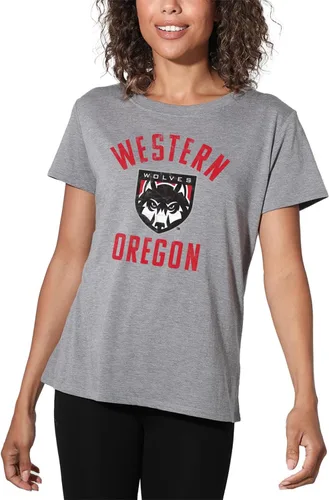 Vista 200 de Colección oficial de camisetas sueltas con logotipo desgastado grande universitario para mujer, jaspeado atlético