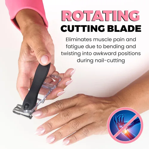 Vista 2 de EZ Grip 360 Grados Rotary cortador de uñas, recortador de acero inoxidable y, con lima de uñas integrada