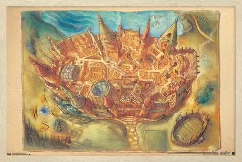 Vista 7 de Trends International The Wizarding World: Harry Potter - Póster de pared con mapa de Hogwarts, 14.725 x 22.375 pulgadas, versión enmarcada de madera