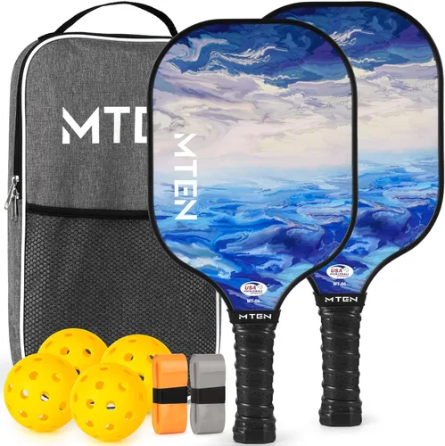 Vista 18 de Pickleball Paddles Set of 2 or 4, or Single Paddle – USAPA Approved Fiberglass Surface Pickleball Rackets Set for Men & Women
