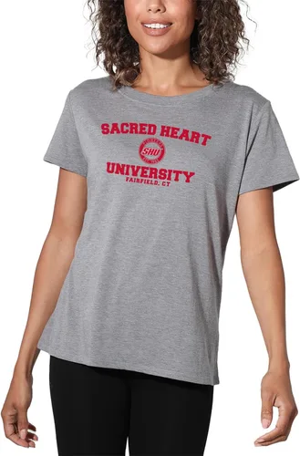 Vista 339 de Colección oficial de camisetas sueltas con logotipo de círculo envejecido universitario para mujer, jaspeado atlético