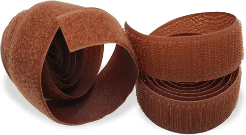 Vista 7 de Cinta de velcro beige de nailon de 1 pulgada de ancho, no adhesiva, 5 yardas de longitud, juego de cierres de cinta entrelazada para bolsos, ropa