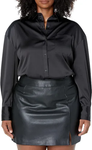 Vista 4 de The Drop Logan - Camisa de gran tamaño con hombros caídos para mujer