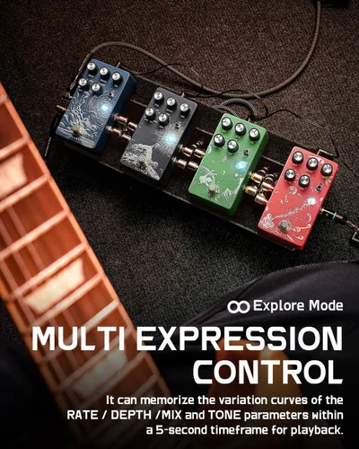 Vista 3 de ALABS NOVADRIFT Pedal de guitarra de modulación 9 en 1 efectos multimod giratorio, coro, brida, trémolo Expresión incorporada, estéreo