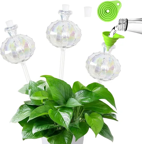 Vista 9 de 2 globos de riego automático para macetas, mini globos de vidrio transparente duraderos, bombillas automáticas de agua para plantas, bombillas