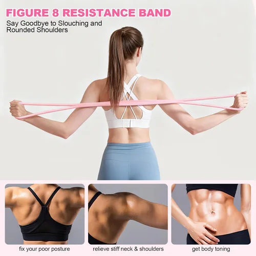 Vista 6 de Kit de pilates, kit esencial de pilates para mujer, juego de anillo y pelota de pilates de 15 pulgadas