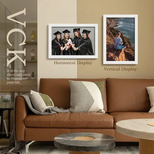 Vista 252 de VCK Portarretratos de madera negra de 5 x 7 pulgadas, para colgar en la pared, galería o mesa, 1 paquete