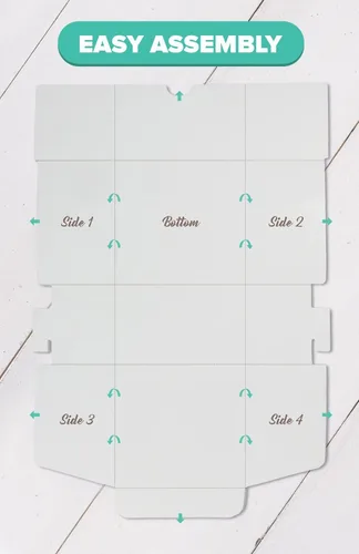Vista 3 de O'Crème Cajas para Pasteles – Cajas de Panadería Blancas – Contenedores para Pastelería de 6 x 6 x 5 Pulgadas – Cajas de Panadería Kraft