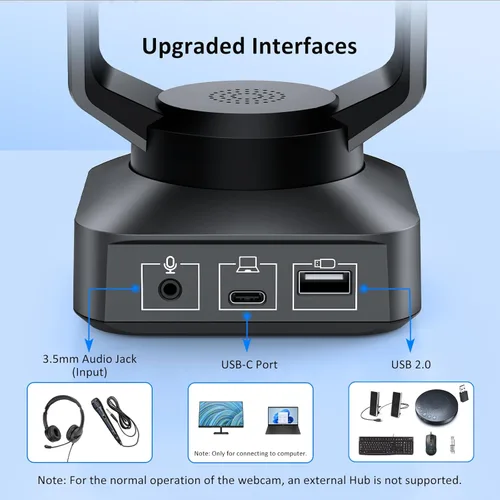 Vista 5 de Cámara PTZ NexiGo 20X Zoom Óptico con Salidas PoE HDMI/3G-SDI/USB/LAN de Transmisión IP, Seguimiento Automático AI para Videoconferencia