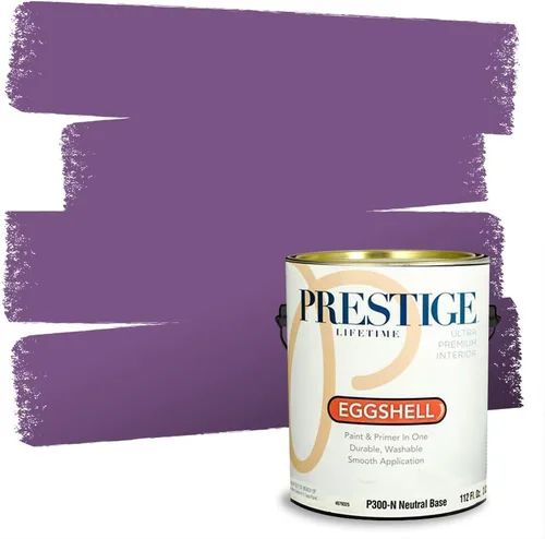 Vista 54 de PRESTIGE Pinturas de pintura interior e imprimación en uno, 1 galón, plano, combinación comparable de Sherwin Williams* Kimono Violet*
