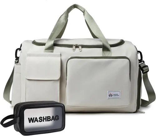 Vista 31 de Bolsa de Gimnasio Pequeña para Mujer, Bolsa de Lona de Viaje, Bolsa de Fin de Semana con Compartimento para Zapatos
