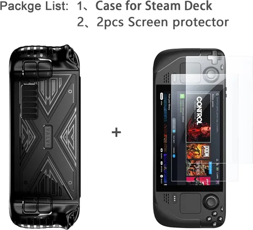 Vista 6 de Keruixin Funda para Steam Deck 2021, funda protectora de silicona de cuerpo completo, funda protectora de poliuretano termoplástico a prueba