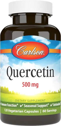 Vista 6 de Carlson - Quercetina, 500 mg, Apoyo estacional, Salud de la piel, Bienestar óptimo, 60 cápsulas vegetarianas