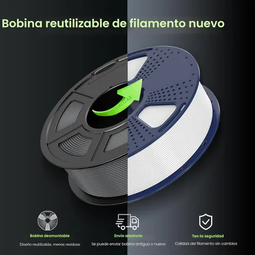 Vista 8 de SUNLU PLA filamento para impresora 3D, 1,75 PLA, precisión dimensional +/- 0.001 in, bobina de 2.2 lb 0.069 in