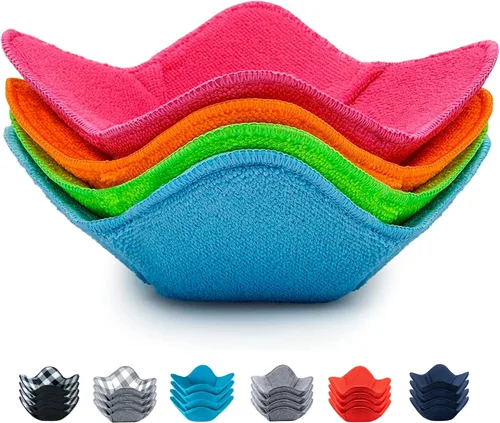 Vista 11 de Aticca Juego de 4 almohadillas calientes para tazas de caldo para microondas y platos calientes, multiusos, a prueba de calor