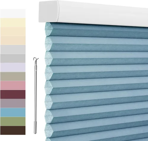 Vista 27 de Tonature Persianas Celulares de Tamaño Personalizado para Ventanas Cortinas Blackout sin Cordón Persianas Enrollables Protección UV Aislamiento