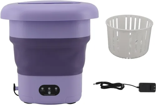 Vista 3 de TOPINCN Foldable Washing Machine, 9L Mini Portable Washing Machine for Clothes Socks Underwear, Small Washer Underwear Bucket Washer Laundry Machine