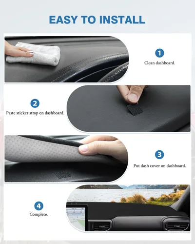 Vista 374 de FIILINES - Cubierta para tablero, accesorio para tablero de malla antideslizante, parasol sin reflejos y protector compatible con Toyota Tundra