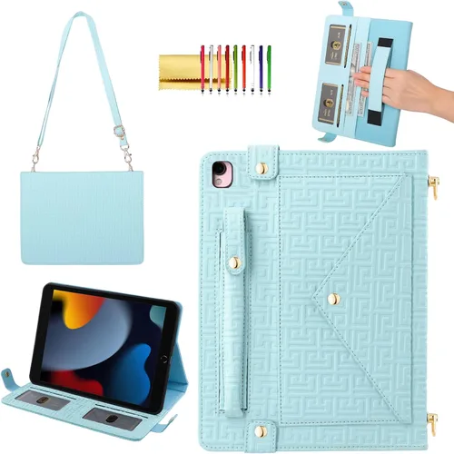 Vista 205 de Funda tipo bolso para iPad mini de 5ª/4ª/3ª/2ª/1ª generación de 7.9 pulgadas, Techcircle funda ligera tipo folio con soporte bandolera con billetera