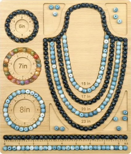 Vista 9 de Petoysoso Tableros de cuentas para la fabricación de joyas, tablero de cuentas de bambú para pulseras de joyería, tablero de cuentas de pulsera